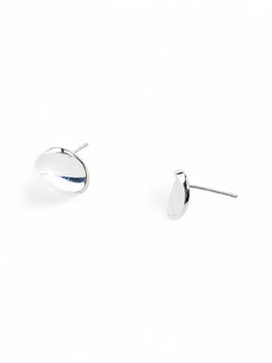 Concave Silver Twist Stud Earrings Earrings Pruden and Smith   