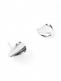 Concave Silver Twist Stud Earrings Earrings Pruden and Smith   