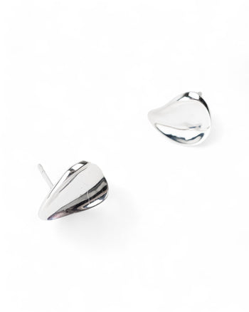 Concave Silver Twist Stud Earrings Earrings Pruden and Smith   