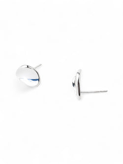 Concave Silver Twist Stud Earrings Earrings Pruden and Smith   