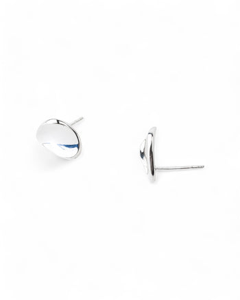 Concave Silver Twist Stud Earrings Earrings Pruden and Smith   