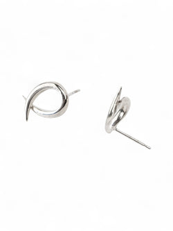 Spiky Crossover Silver Stud Earrings Earrings Pruden and Smith   