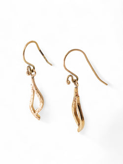 Forged 9ct Yellow Gold Drop Earrings (Small)