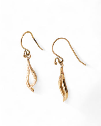 Forged 9ct Yellow Gold Drop Earrings (Small)