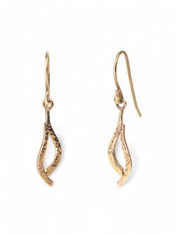 Forged 9ct Yellow Gold Drop Earrings (Small)