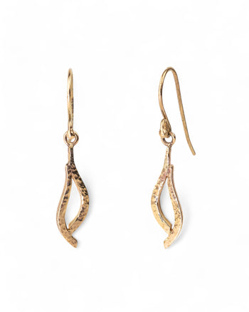 Forged 9ct Yellow Gold Drop Earrings (Small)