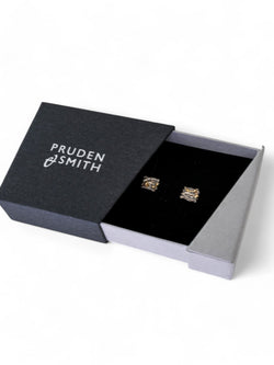 Seaweed Silver and Yellow Gold Bead Stud Earrings Earrings Pruden and Smith   