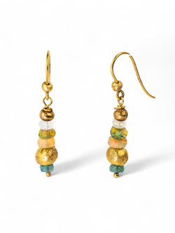 Nugget Opal and Gold Dangly Earrings Earrings Pruden and Smith   