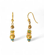 Nugget Opal and Gold Dangly Earrings