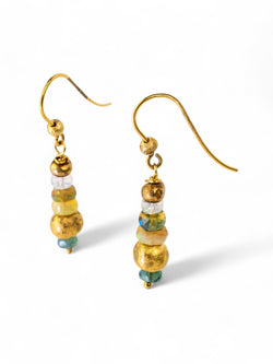 Nugget Opal and Gold Dangly Earrings Earrings Pruden and Smith   