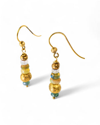 Nugget Opal and Gold Dangly Earrings