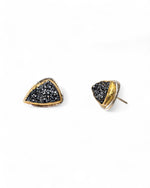 Black Onyx Druzy Stud Earrings Earrings Pruden and Smith   