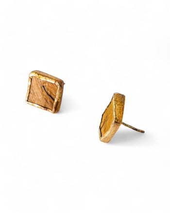 Tiger's Eye Square Stud Earrings Earrings Pruden and Smith   