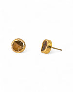 Tiger's Eye Round Stud Earrings (8mm) Earrings Pruden and Smith   