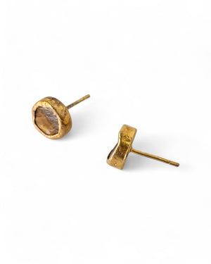 Tiger's Eye Round Stud Earrings (8mm) Earrings Pruden and Smith   