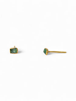 Rough Emerald Stud Earrings (Small) Earrings Pruden and Smith   