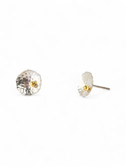 Round Silver and Gold Beaded Stud Earrings (Small) Earrings Pruden and Smith   