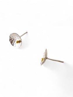 Round Silver and Gold Beaded Stud Earrings (Small) Earrings Pruden and Smith   