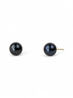 Blue Black Pearl Silver Stud Earrings Earrings Pruden and Smith   