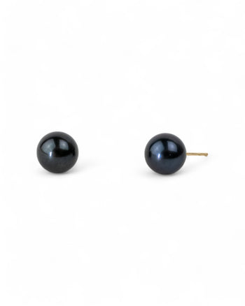 Blue Black Pearl Silver Stud Earrings Earrings Pruden and Smith   