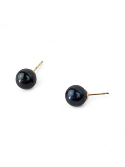 Blue Black Pearl Silver Stud Earrings Earrings Pruden and Smith   