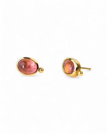 Roman Tourmaline Stud Earrings (Pink and Red) Earrings Pruden and Smith Pale Pink  