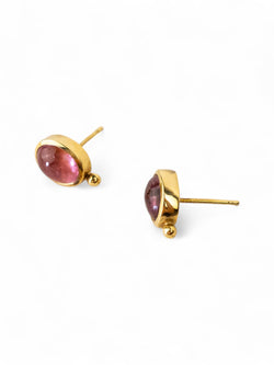 Roman Tourmaline Stud Earrings (Pink and Red) Earrings Pruden and Smith   