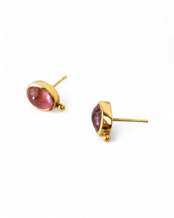 Roman Tourmaline Stud Earrings (Pink and Red) Earrings Pruden and Smith   