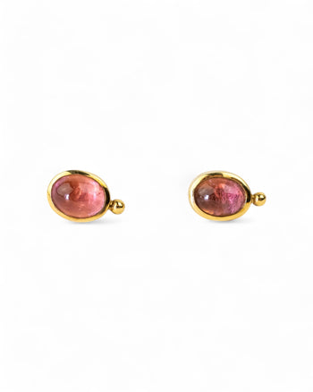 Roman Tourmaline Stud Earrings (Pink and Red) Earrings Pruden and Smith   