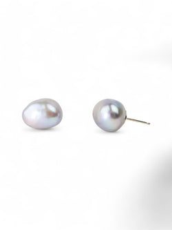 Baroque Pearl Yellow Gold Stud Earrings Earrings Pruden and Smith   