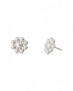 Nugget Silver Flower Stud Earrings Earrings Pruden and Smith   