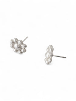 Nugget Silver Flower Stud Earrings Earrings Pruden and Smith   