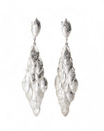 Multi Leaf Silver Dangly Earrings