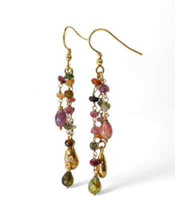 Tassel Tourmaline Beaded Earrings