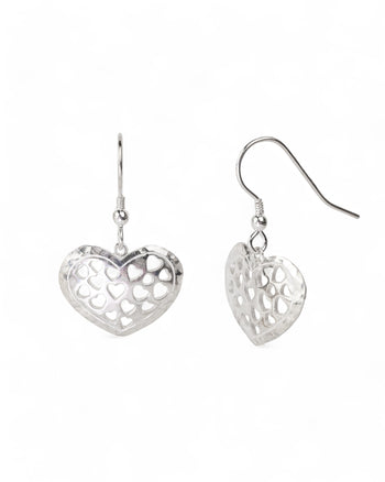 Pierced Heart Drop Earrings