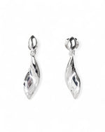 Twist Concave Silver Drop Earrings Earrings Pruden and Smith   