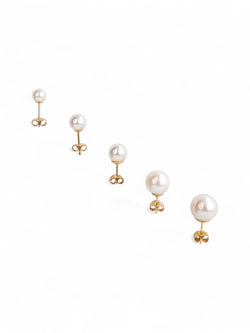 Akoya Pearl Yellow Gold Stud Earrings Earrings Pruden and Smith   