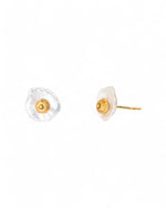 Nugget Keshi Pearl and Gold Nugget Stud Earrings Earrings Pruden and Smith   