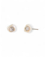 Nugget Keshi Pearl and Silver Stud Earrings Earrings Pruden and Smith   