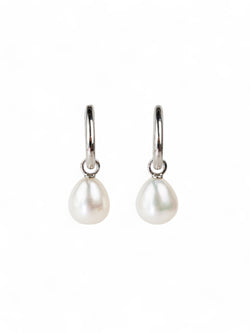 Gold Huggy Pearl Drop Earrings