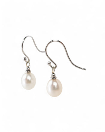 Simple Pearl Drop Earrings Earrings Pruden and Smith   