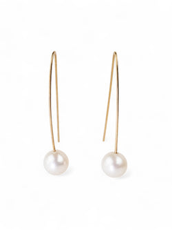 White Pearl Drop Earrings