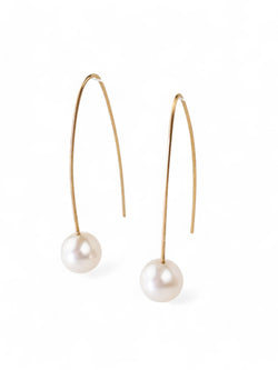 White Pearl Drop Earrings