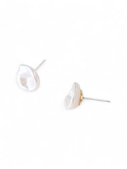 Keshi Pearl Stud Earrings Earrings Pruden and Smith White  