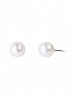 Akoya Pearl White Gold Stud Earrings Earrings Pruden and Smith   