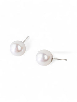 Akoya Pearl White Gold Stud Earrings Earrings Pruden and Smith   