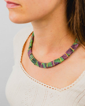 Ruby Zoisite Collar Necklace Necklace Pruden and Smith   