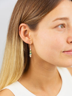 Roman Glass Button Dangly Earrings Earrings Pruden and Smith   
