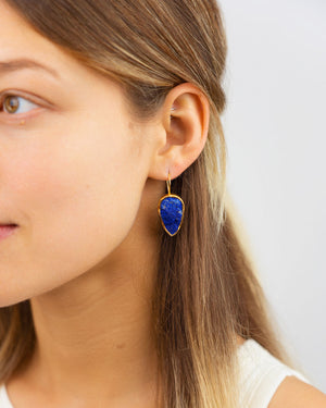 Lapis Lazuli Drop Earrings (25mm) Earrings Pruden and Smith   