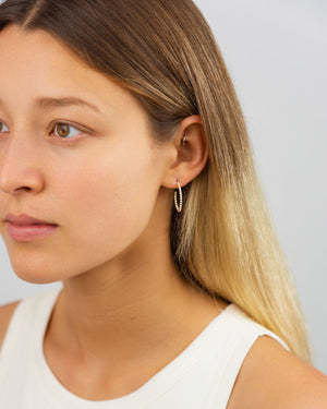 Nugget Bead Silver Hoop Earrings Earrings Pruden and Smith   